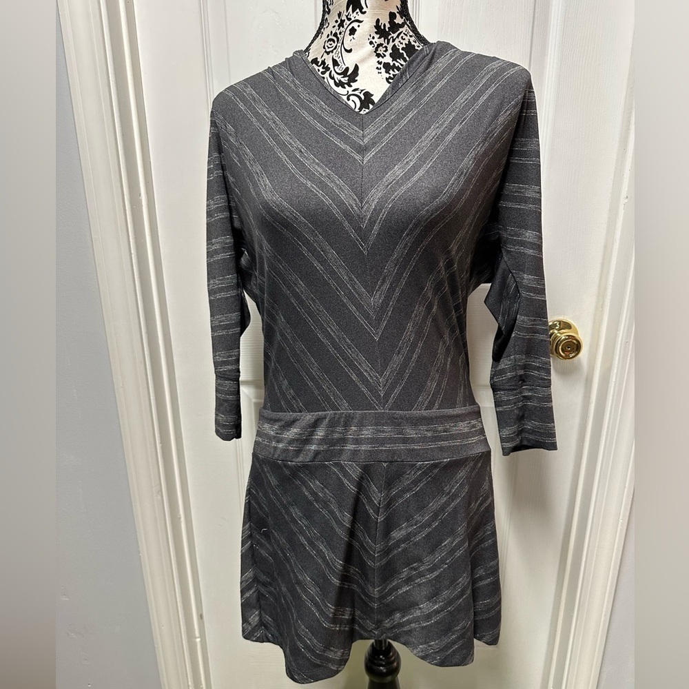 Athleta Chevron Sparkle Lust Drop Waist tunic dress size extra small